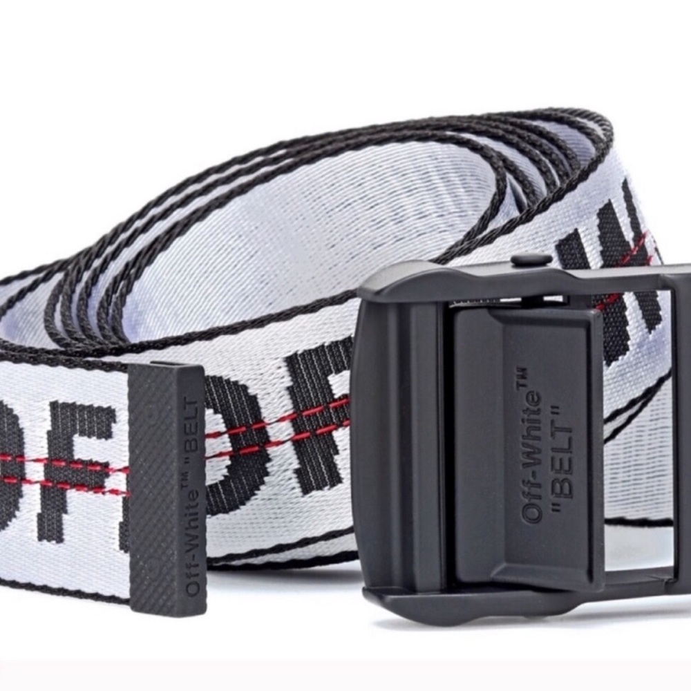 Silver Grey Off White Industrial Belt